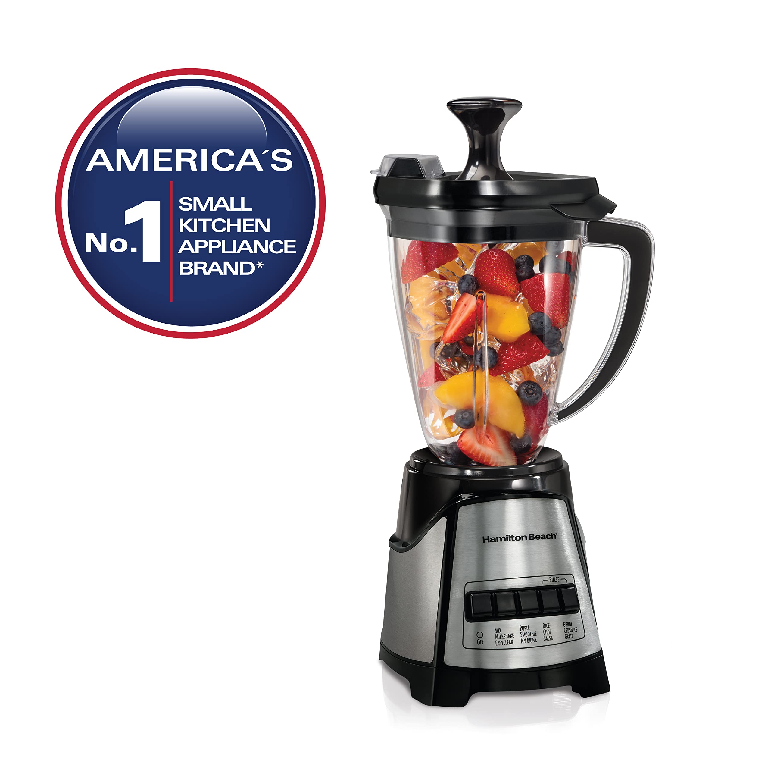 Hamilton Beach 1.4L Multiblend Blender With 12 Functions For Puree, Crush Ice هاملتون بيتش خلاط متعدد الخلطات سعة 1.4 لتر مع 12 وظيفة للهرس وسحق الثلج والمخفوق والسموذي Hamilton Beach 1.4L Multiblend Blender With 12 Functions For Puree, Crush Ice هاملتون بيتش خلاط متعدد الخلطات سعة 1.4 لتر مع 12 وظيفة للهرس وسحق الثلج والمخفوق والسموذي